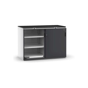 Doppelschrank Master mit Schiebetür + PVC Abdeckplatte 1428x726x1022mm, 36x36 EH