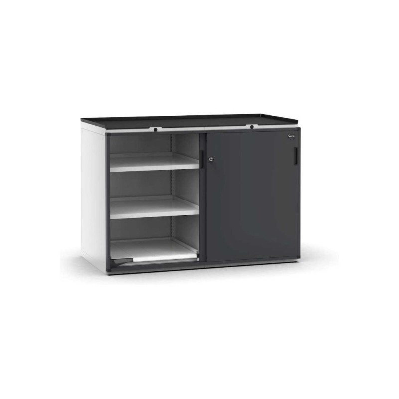 Doppelschrank Master mit Schiebetür + PVC Abdeckplatte 1428x726x1022mm, 36x36 EH