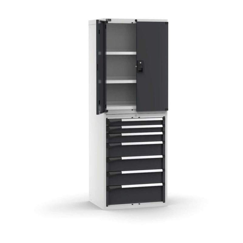 Schubladenschrank Master 714x573x2000mm, 36x27 EH mit 7 Schubladen und Tür