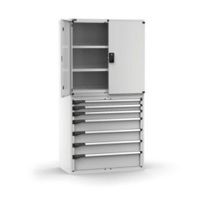 Schubladenschrank Master 1020x573x2000mm, 54x27 EH mit 7 Schubladen und Tür