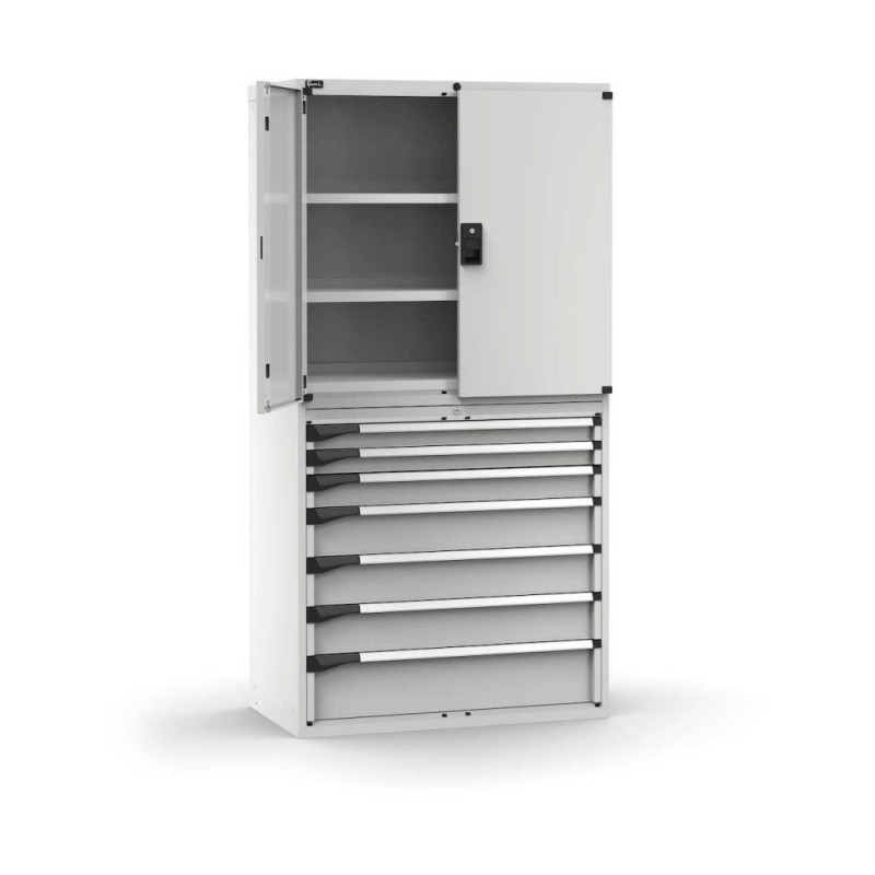 Schubladenschrank Master 1020x573x2000mm, 54x27 EH mit 7 Schubladen und Tür
