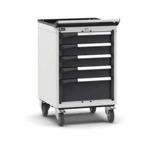 fahrbarer Schubladenschrank Master 561x573x922mm, 27x27 EH mit 5 Schubladen