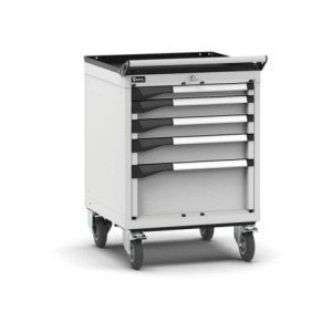 fahrbarer Schubladenschrank Master 561x573x822mm, 27x27 EH mit 5 Schubladen