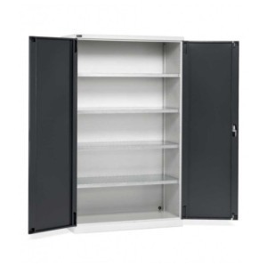 Armoire à portes battantes 1193 x 555 x 2000 mm, 64 x 27 EH avec 4 étagères