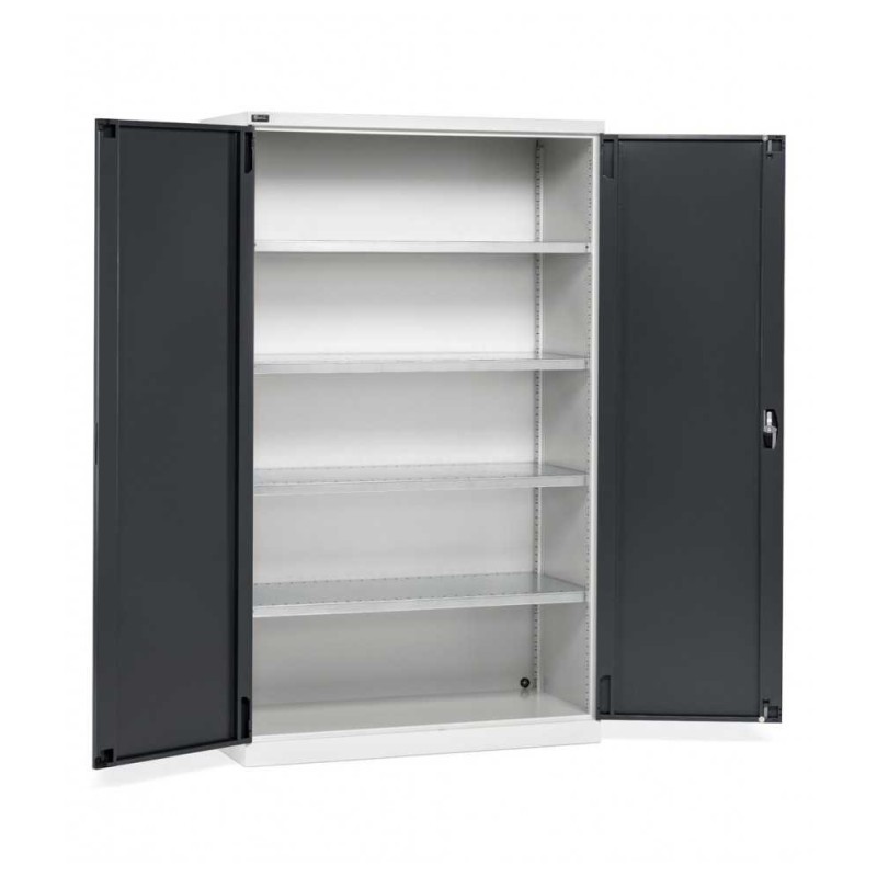 Armoire à portes battantes 1193 x 555 x 2000 mm, 64 x 27 EH avec 4 étagères