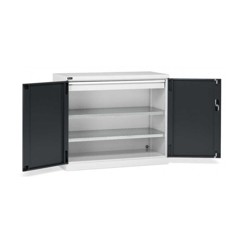 Flügeltürschrank 1193x555x1000mm, 64x27 EH mit 2 Fachböden + 1 Schublade
