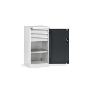Flügeltürschrank 512x555x1000mm, 24x27 EH mit 1 Fachboden und 3 Schubladen