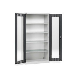 Flügeltürschrank 1023x555x2000mm, 54x27 EH mit 4 Fachböden und Türen aus Polycarbonat