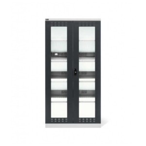 Flügeltürschrank 1023x555x2000mm, 54x27 EH mit 4 Fachböden und Türen aus Polycarbonat