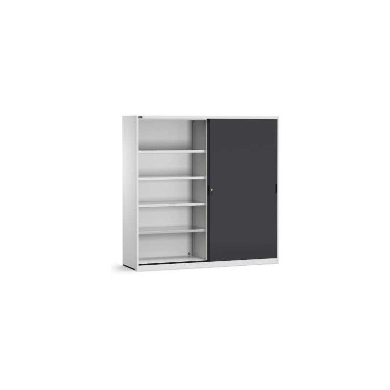 Schiebetürschrank 2040x600x2000mm, 54+54x27 EH mit 8 Fachböden