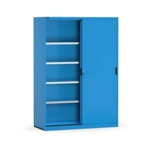 Schiebetürschrank 1428x600x2000mm, 78x27 EH mit 4 Fachböden