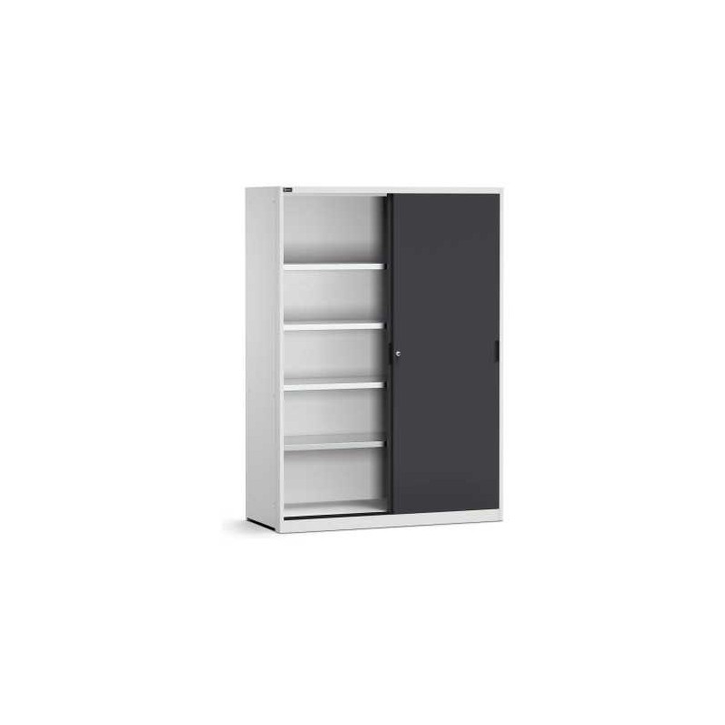 Schiebetürschrank 1428x600x2000mm, 78x27 EH mit 4 Fachböden