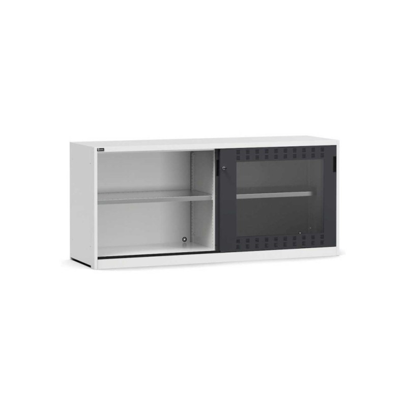 Schiebetürschrank 2040x600x915mm, 54+54x27 EH mit Türen aus Polycarbonat