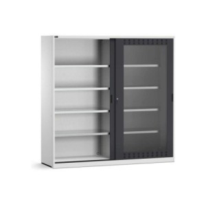 Schiebetürschrank 2040x600x2000mm, 54+54x27 EH mit Türen aus Polycarbonat