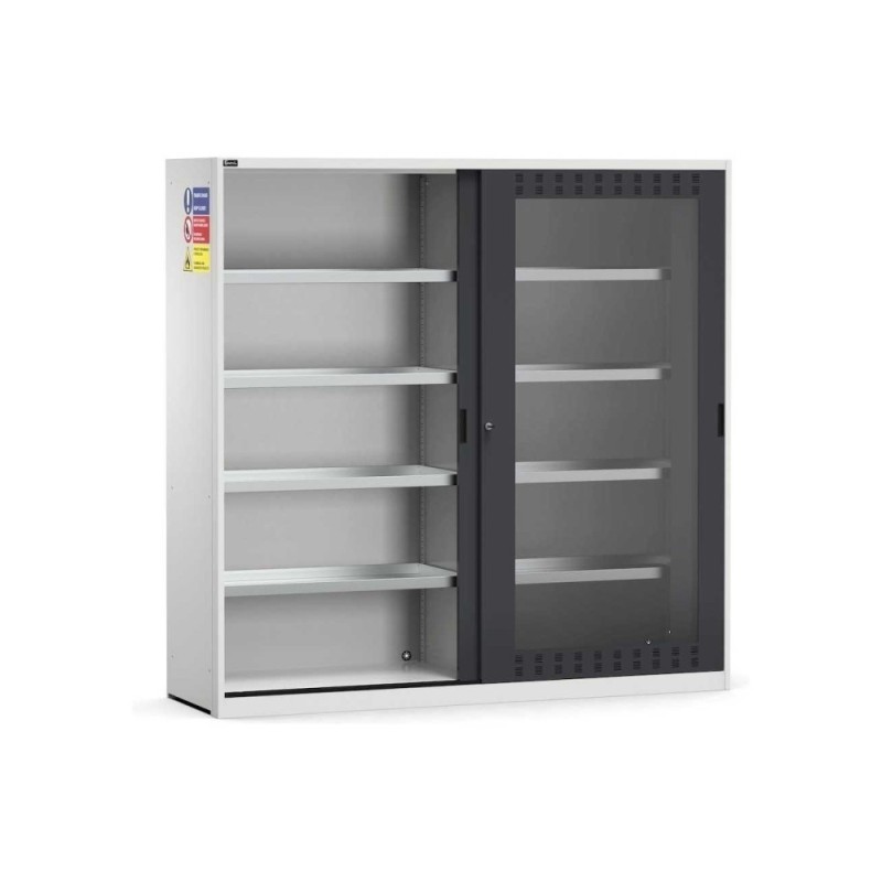 Gefahrenstoffschrank 2040x600x2000mm, 54+54x27 EH mit 8 Auffangwannen
