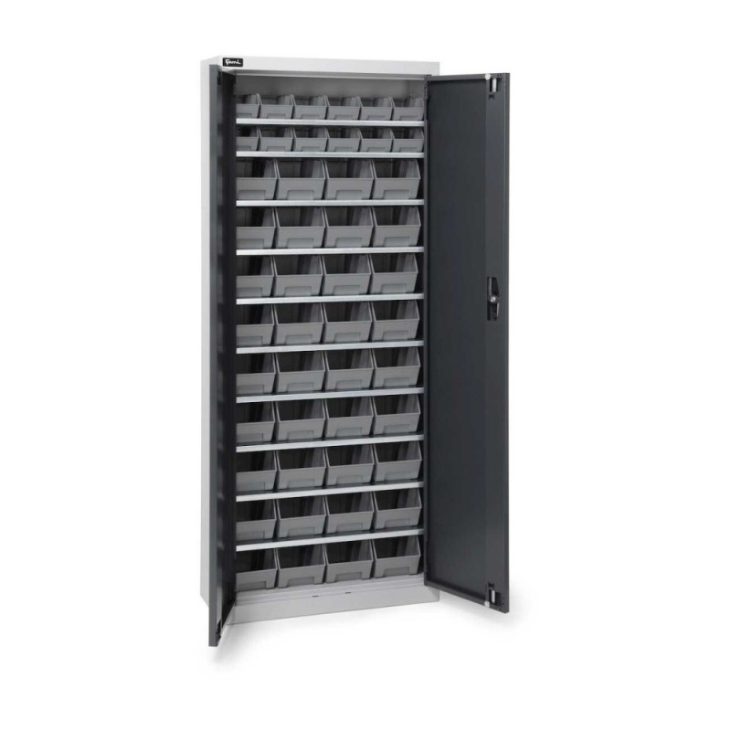 Behälterschrank mit 48x Sichtlagerkasten AIR 700x267x1651mm