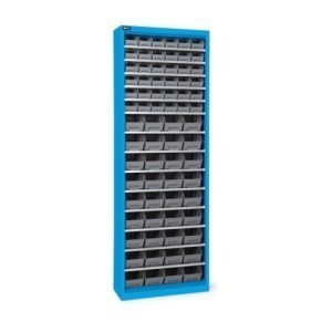 Behälterschrank mit 72x Sichtlagerkasten AIR 700x267x1996mm