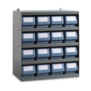 Étagère avec 16 bacs CLASSIC 496 x 300 x 546 mm