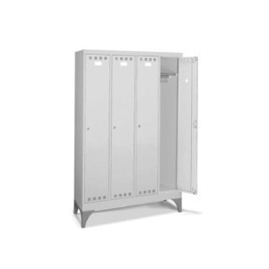 Garderobenschrank mit Füßen Abteilbreite 300mm, 4 Abteile