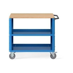 Werkstattwagen mit Seitenwänden 1030x615x868mm, mit Holzplatte und seitlichen Lochplatten