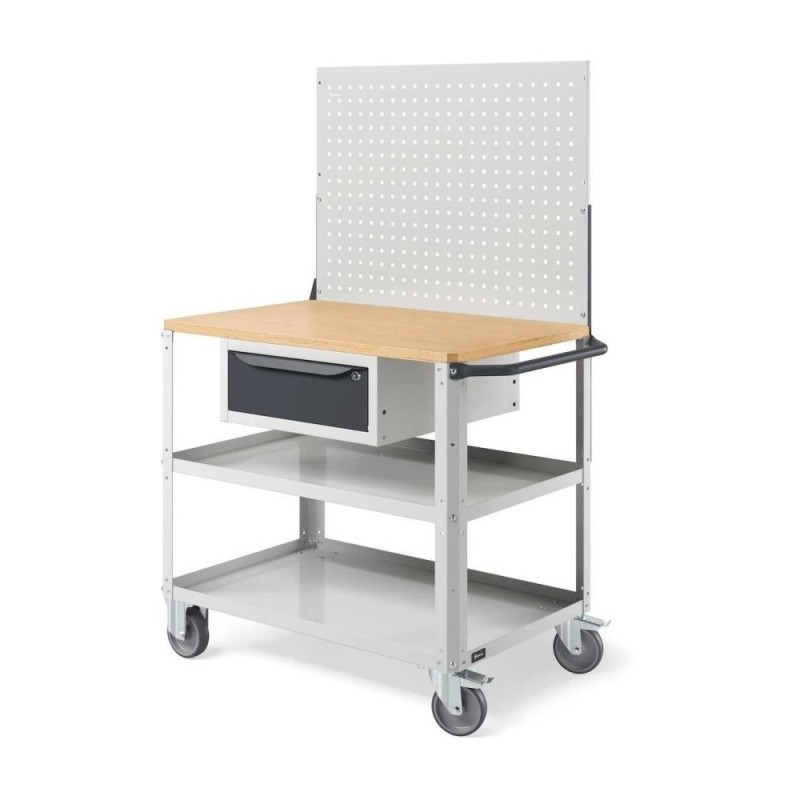 Werkstattwagen 1028x654x1538mm, mit Rückwand und Schublade