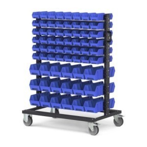 Behälterwagen mit 132x Sichtlagerkasten AIR 1067x668x1384mm