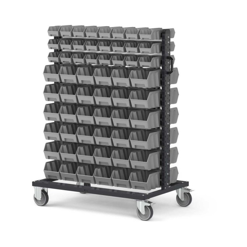 Behälterwagen mit 120x Sichtlagerkasten AIR 1067x668x1384mm