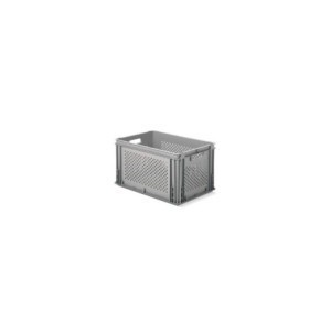 Euro Box 600x400x325mm, mit Grifflöchern und Wänden gelocht