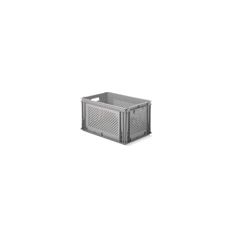 Euro Box 600x400x325mm, mit Grifflöchern und Wänden gelocht