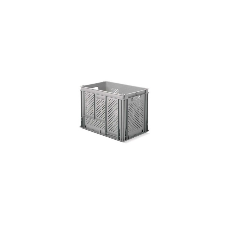 Euro Box 600x400x430mm, mit Grifflöchern und gelochten Wänden