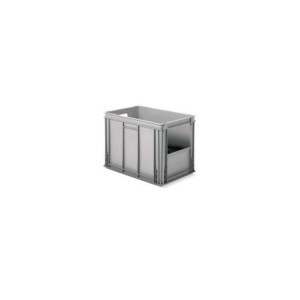 Euro Box 600x400x430mm, mit Grifflöchern und Fenster auf kurzer Seite
