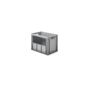 Euro Box 600x400x430mm, mit Grifflöchern und Fenster auf langer Seite