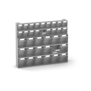 Étagère murale avec 5 bacs rabattables 600 x 114 x 500 mm