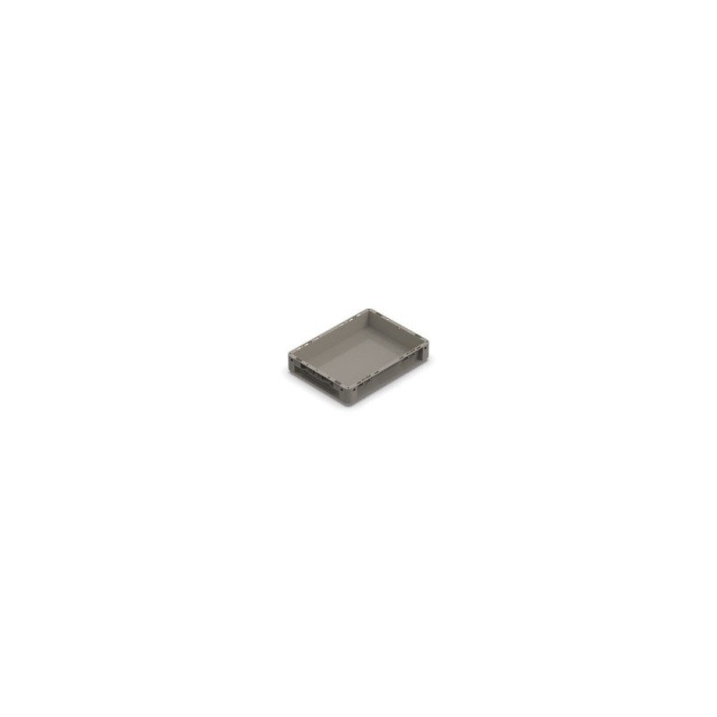 Caisse plastique empilable Nexit 400×300×75 mm, en matière recyclée