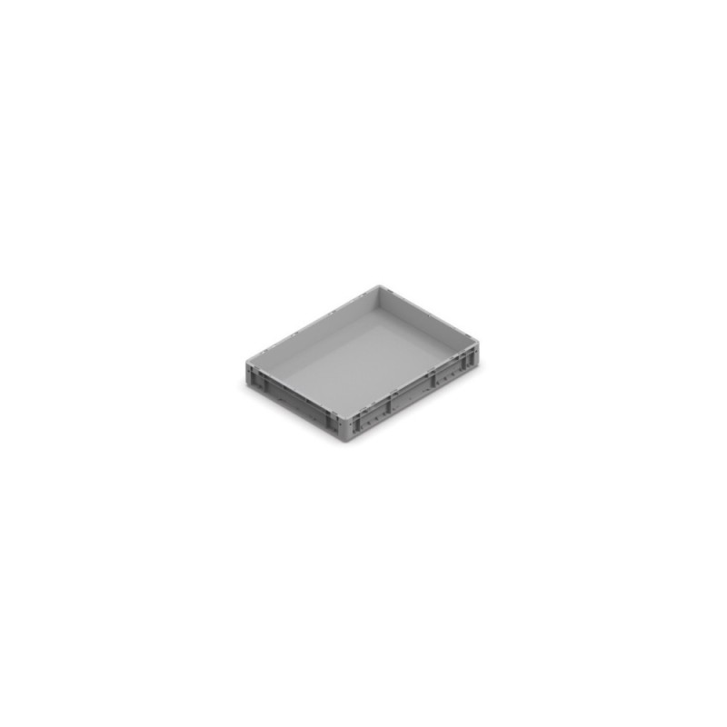 stapelbarer Kunststoffkasten Nexit 800x600x120mm, mit verstärktem Boden