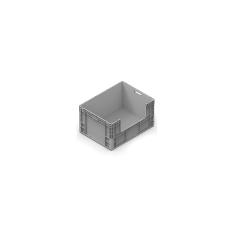 bac plastique empilable Nexit 800x600x420 mm, fenêtre sur le côté long