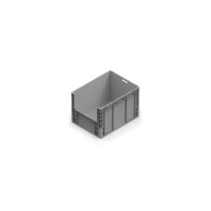 bac plastique empilable Nexit 800x600x520 mm, fenêtre sur le côté court
