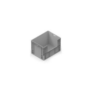 bac plastique empilable Nexit 800x600x520 mm, fenêtre sur le côté long