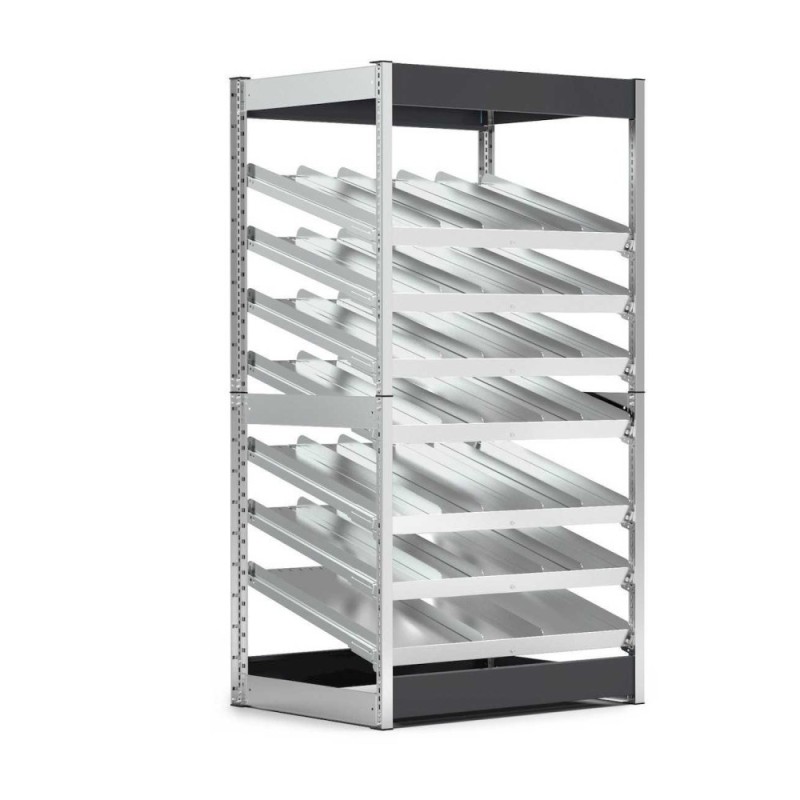 rayonnage de base Kanban à tablettes inclinées 1057x2016 mm