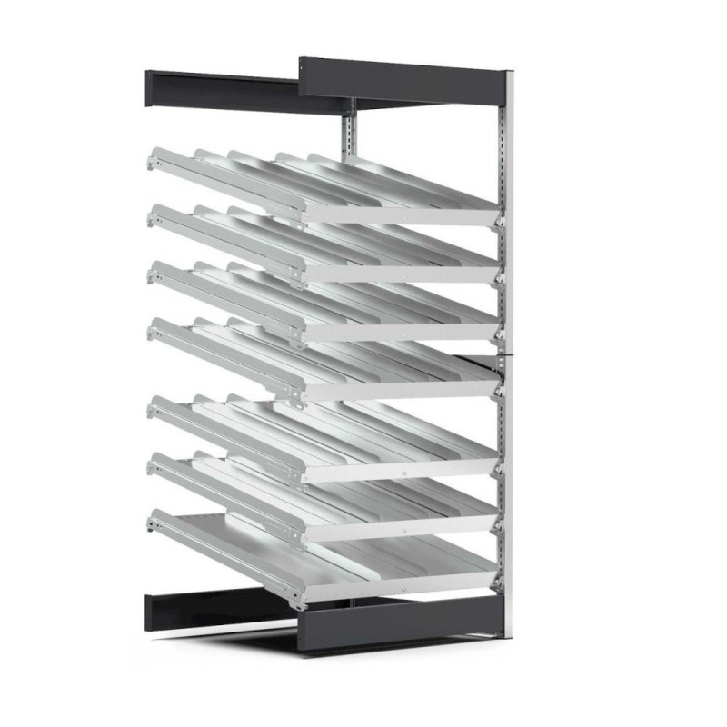 Anbau-Regal Kanban mit geneigten Böden 1028x2016mm