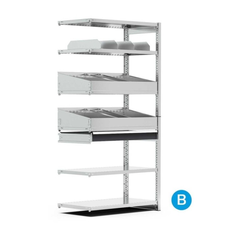 rayonnage d'extension pour petites pièces - 6 tablettes - 1028x521x2011 mm