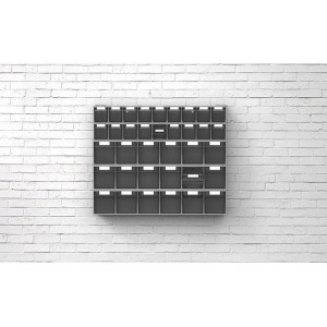 Wandregal mit 4x Klappkästen 600x157x500mm