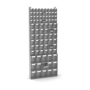 étagère murale avec 13x bacs basculants 600x157x1500 mm