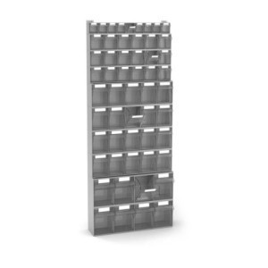étagère murale avec 10x bacs basculants 600x190x1500 mm