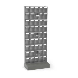 Ständerregal mit Sockel und 9x Klappkästen 600x322x1600mm
