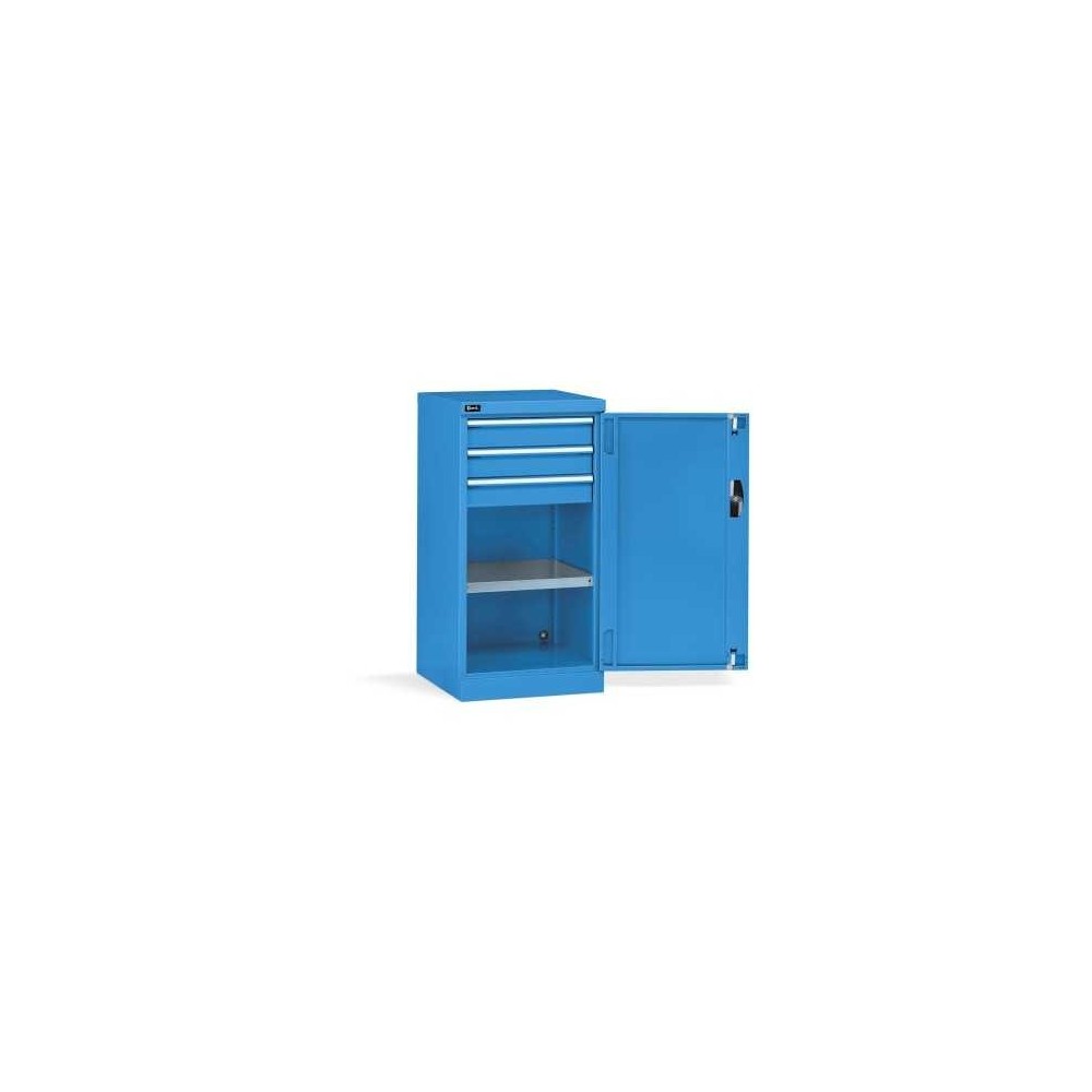 Flügeltürschrank 512x555x1000mm, 24x27 EH mit 1 Fachboden und 3 Schubladen