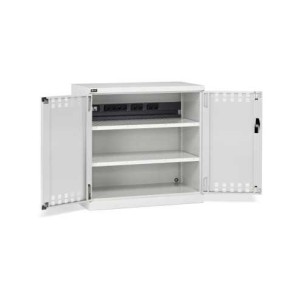 Flügeltürschrank 1023x555x1000mm, 54x27 EH mit 2 Fachböden und Energiekanal für Steckdosenleisten