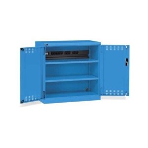 Armoire à portes battantes 1023x555x1000mm, 54x27 EH avec 2 étagères et canalisation d'énergie pour multiprises