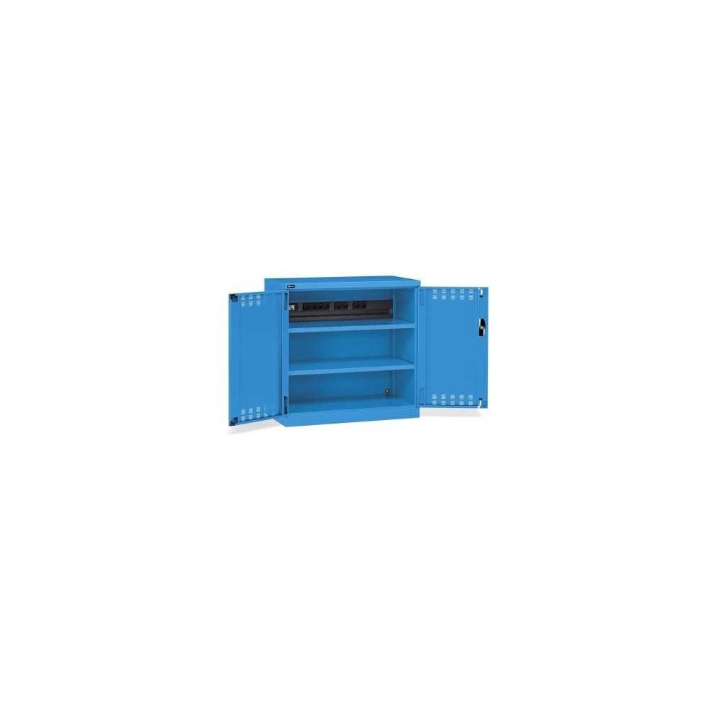 Flügeltürschrank 1023x555x1000mm, 54x27 EH mit 2 Fachböden und Energiekanal für Steckdosenleisten