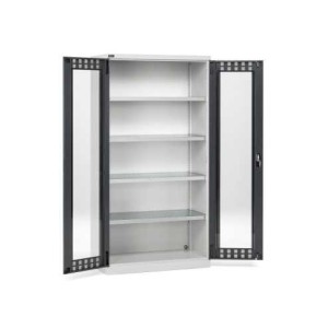 Flügeltürschrank 1023x555x2000mm, 54x27 EH mit 4 Fachböden und Türen aus Polycarbonat